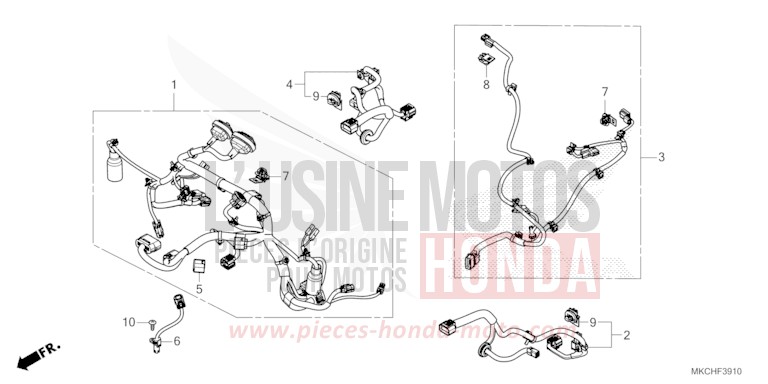 SUB HARNESS for Gold Wing CANDY ARDENT RED (R367B) from 2021
